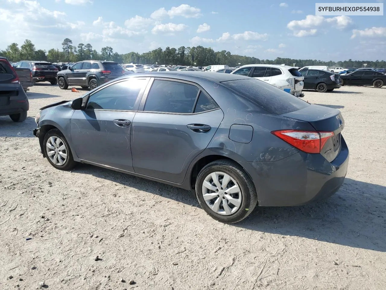 5YFBURHEXGP554938 2016 Toyota Corolla L