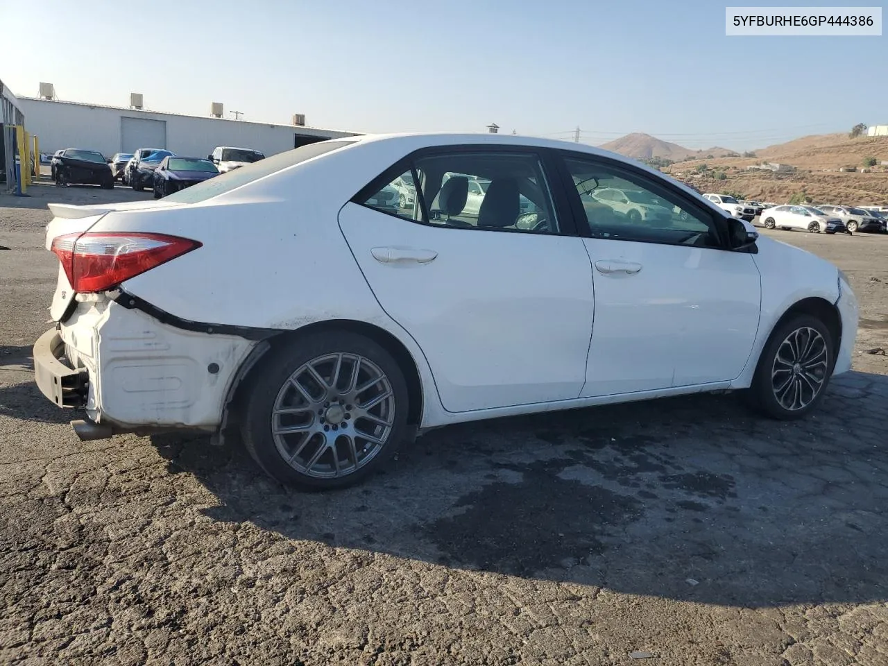 2016 Toyota Corolla L VIN: 5YFBURHE6GP444386 Lot: 72806884