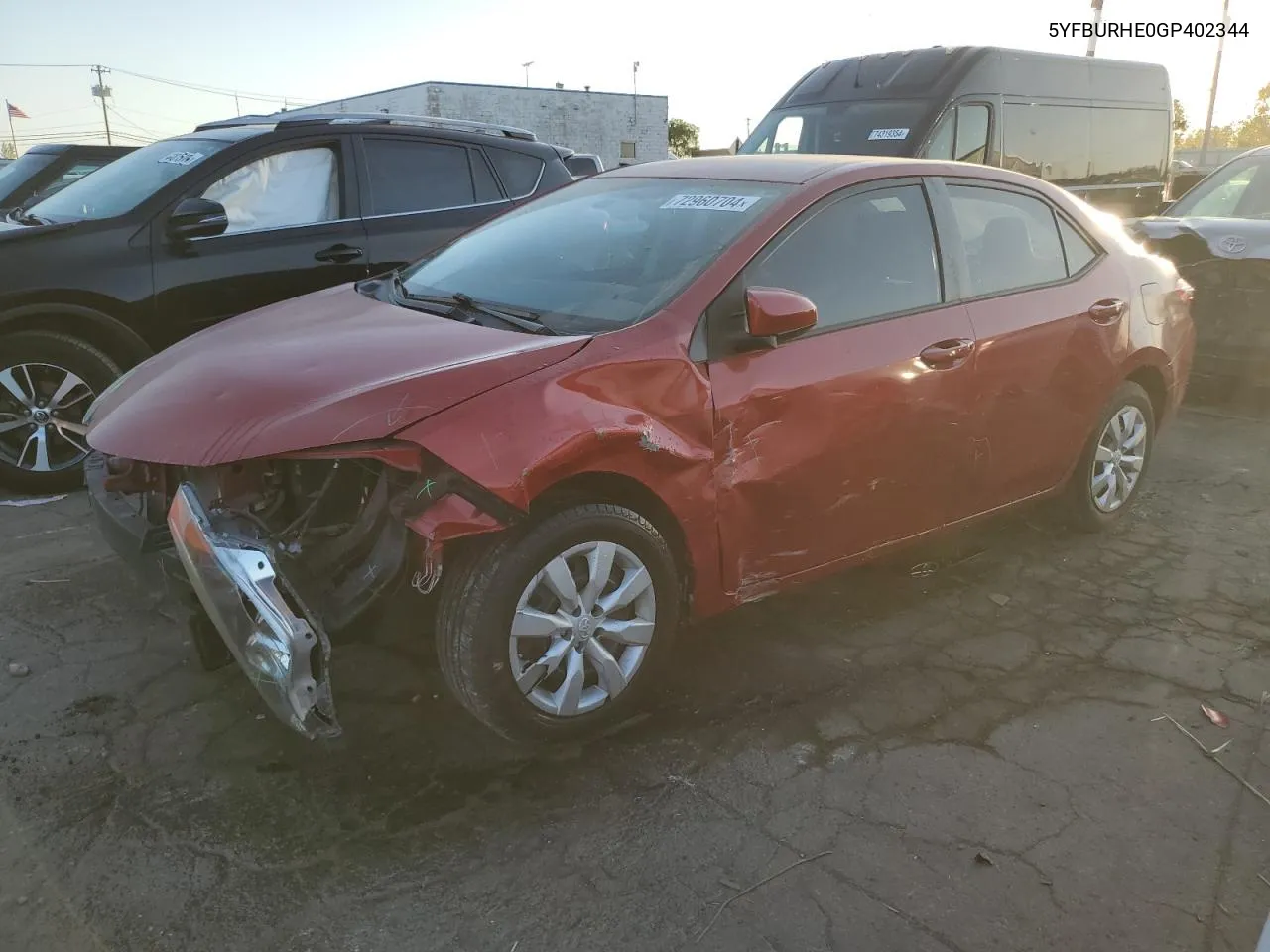 2016 Toyota Corolla L VIN: 5YFBURHE0GP402344 Lot: 72960704