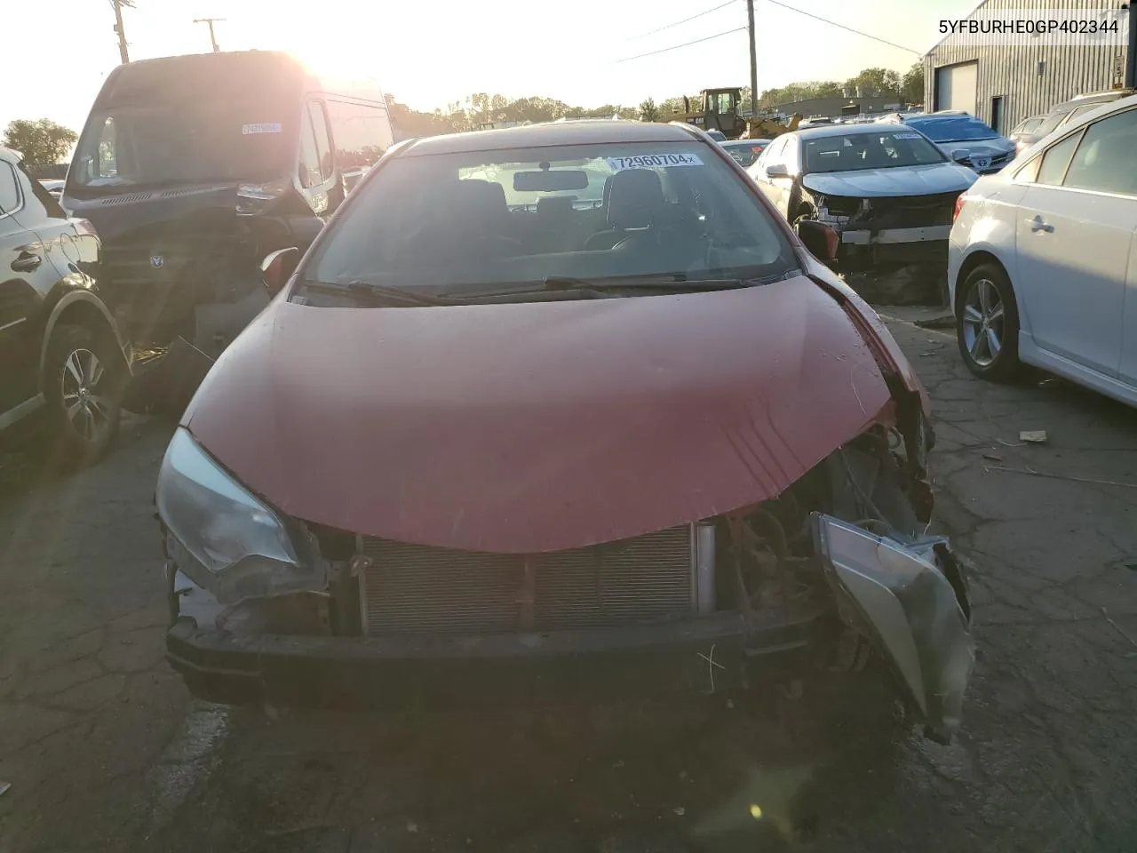 5YFBURHE0GP402344 2016 Toyota Corolla L