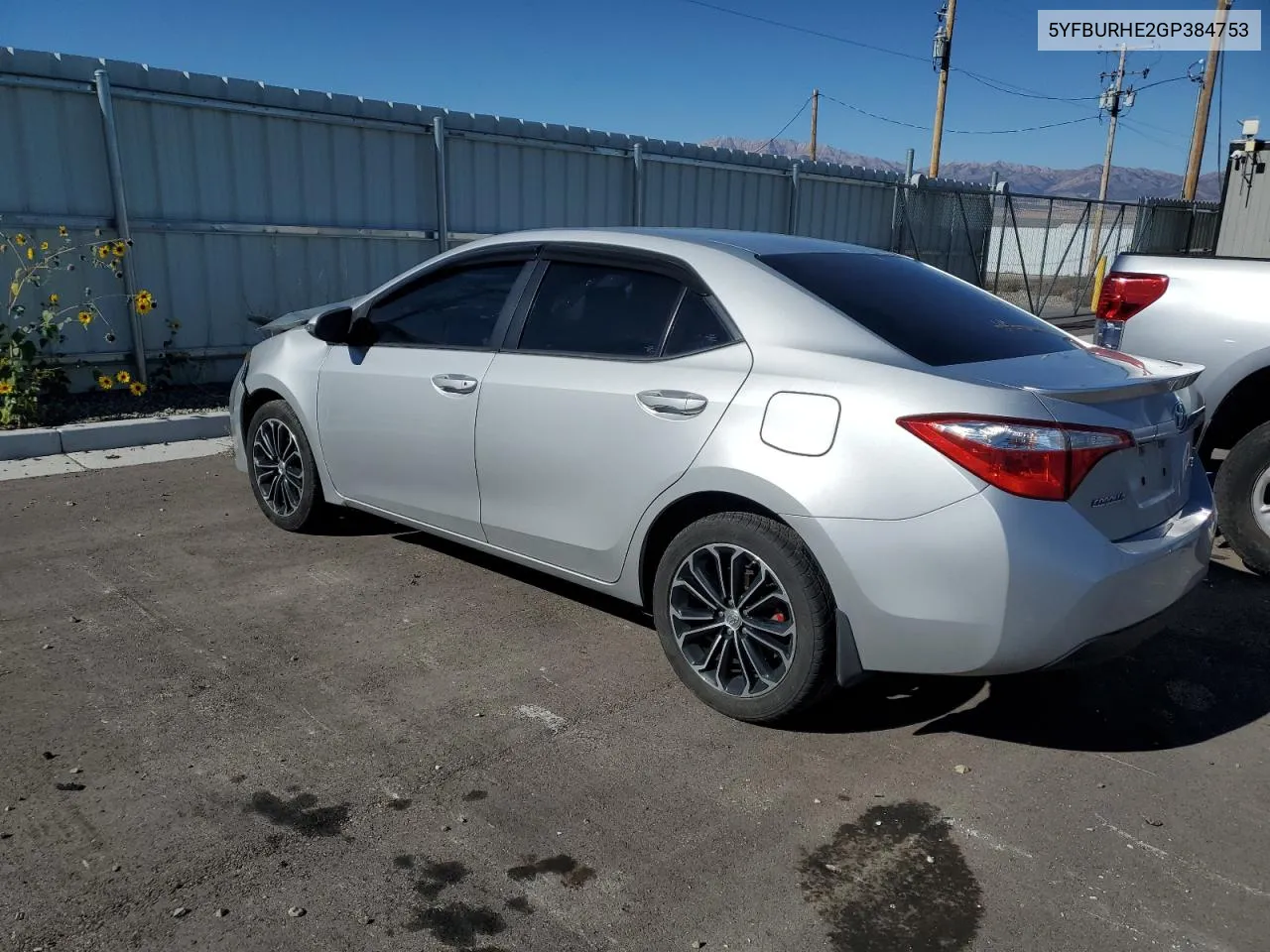 2016 Toyota Corolla L VIN: 5YFBURHE2GP384753 Lot: 72975644