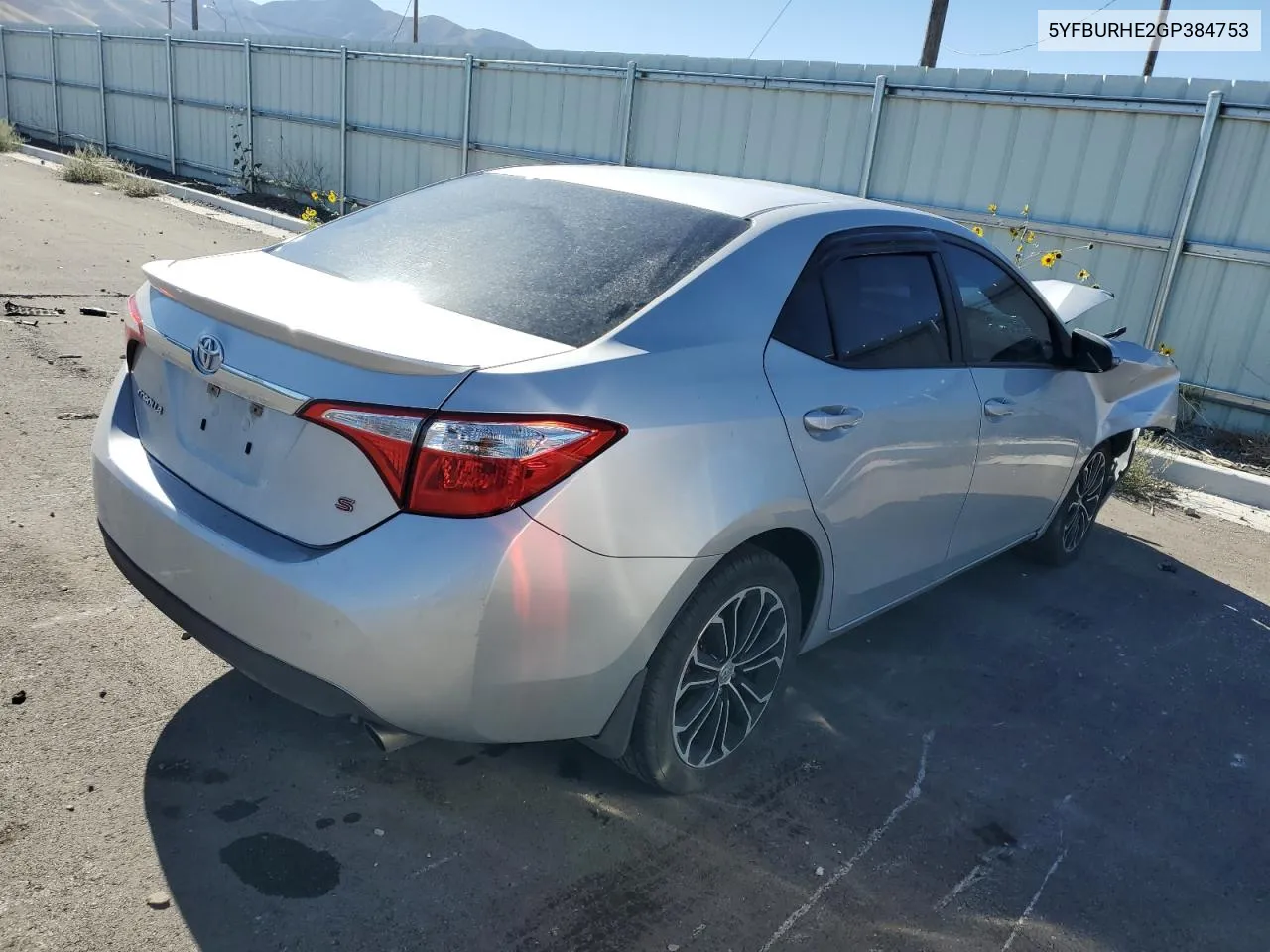 2016 Toyota Corolla L VIN: 5YFBURHE2GP384753 Lot: 72975644