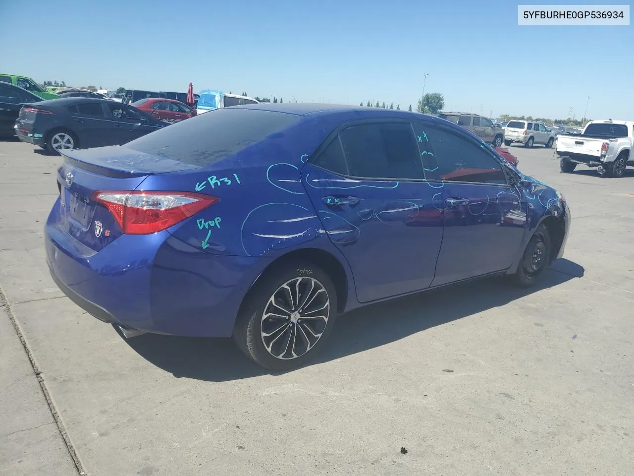 5YFBURHE0GP536934 2016 Toyota Corolla L