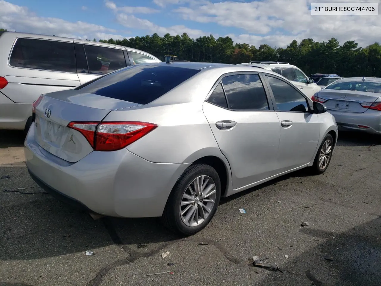 2016 Toyota Corolla L VIN: 2T1BURHE8GC744706 Lot: 73125624