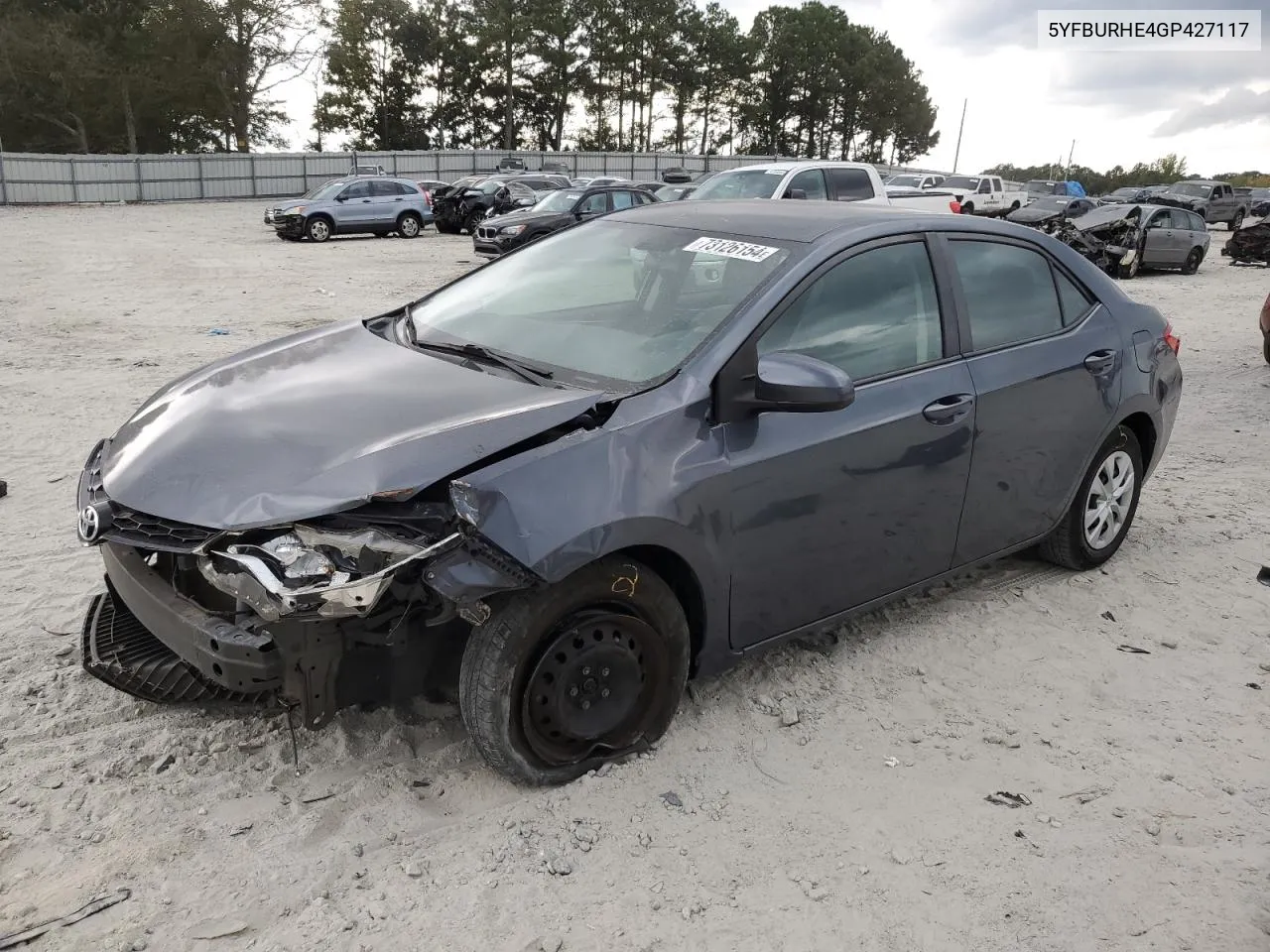 2016 Toyota Corolla L VIN: 5YFBURHE4GP427117 Lot: 73126154