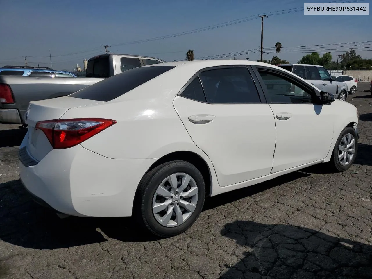 2016 Toyota Corolla L VIN: 5YFBURHE9GP531442 Lot: 73243414