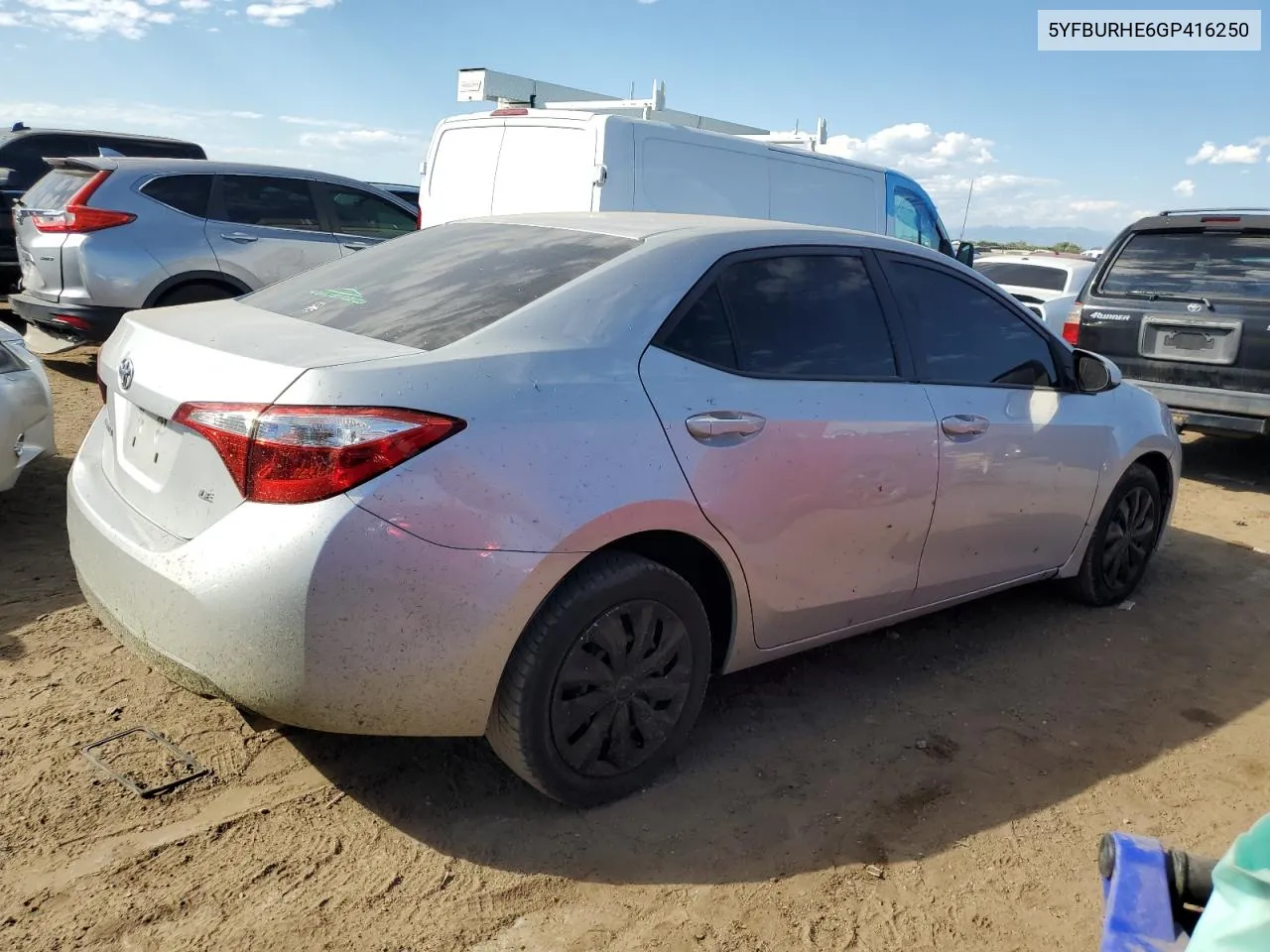 5YFBURHE6GP416250 2016 Toyota Corolla L