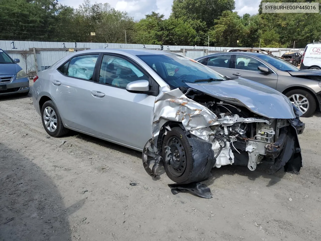 2016 Toyota Corolla L VIN: 5YFBURHE0GP445016 Lot: 74178604