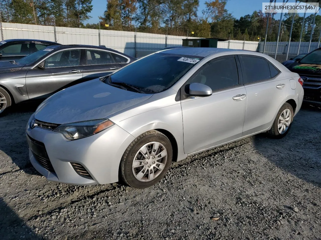 2016 Toyota Corolla L VIN: 2T1BURHE3GC575467 Lot: 74367724