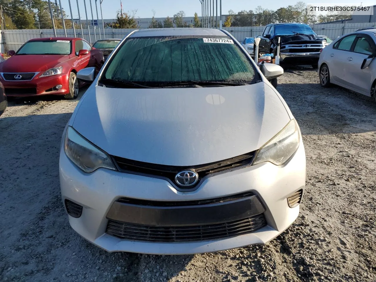 2016 Toyota Corolla L VIN: 2T1BURHE3GC575467 Lot: 74367724