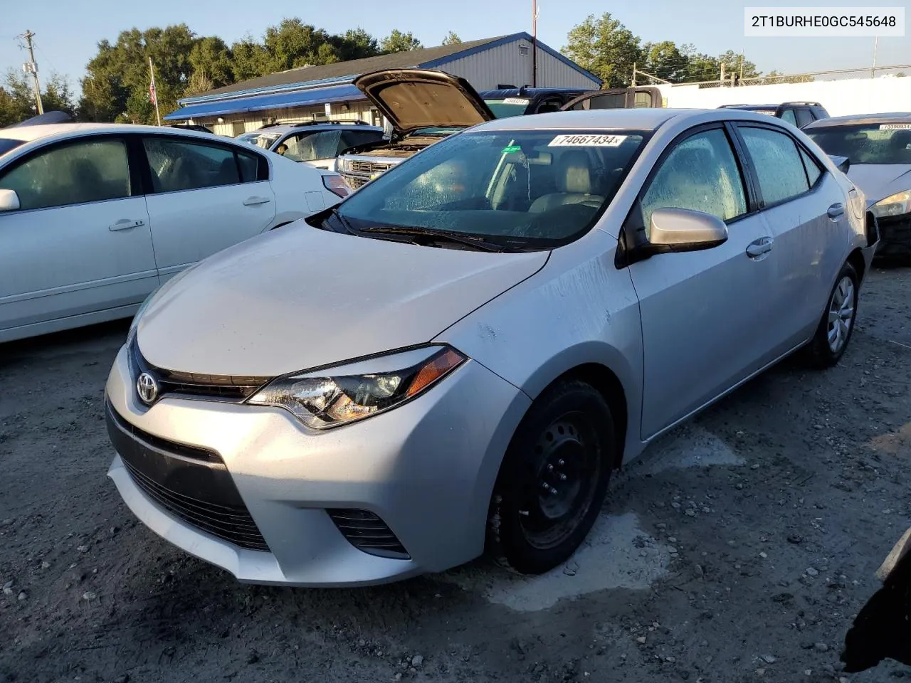 2016 Toyota Corolla L VIN: 2T1BURHE0GC545648 Lot: 74667434