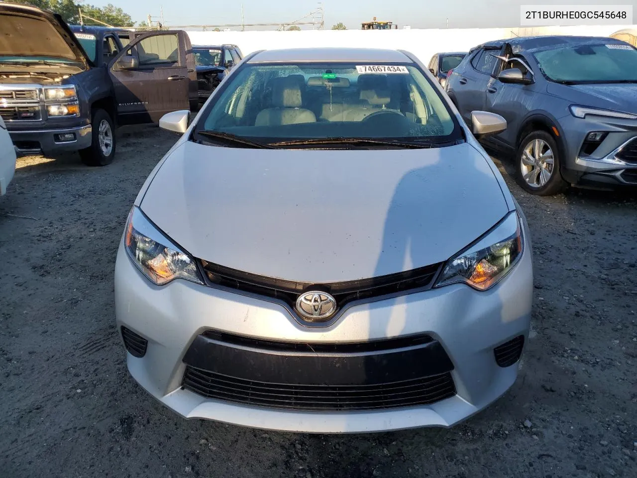 2016 Toyota Corolla L VIN: 2T1BURHE0GC545648 Lot: 74667434