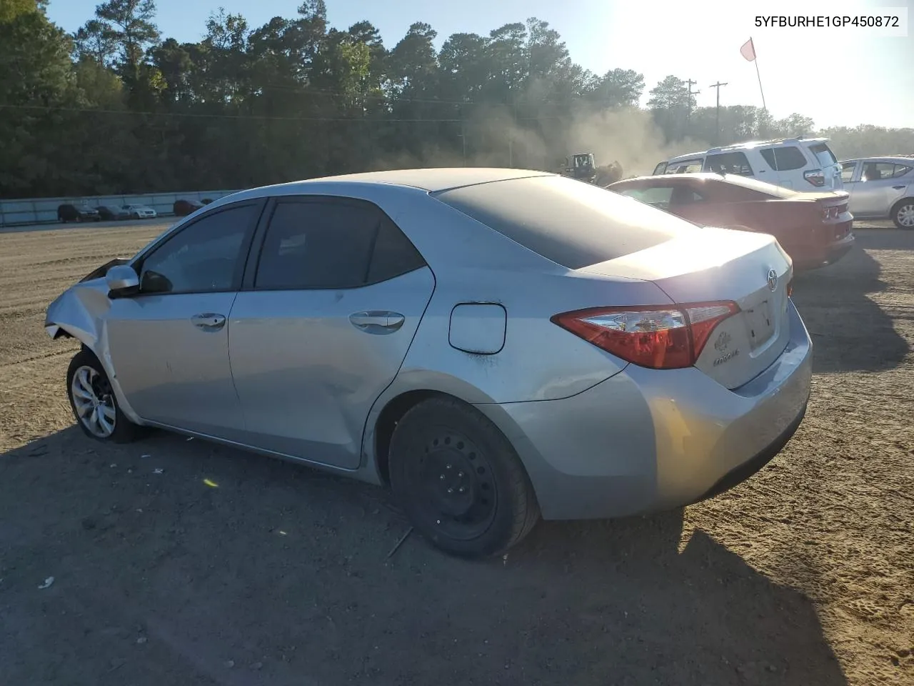 2016 Toyota Corolla L VIN: 5YFBURHE1GP450872 Lot: 74969144