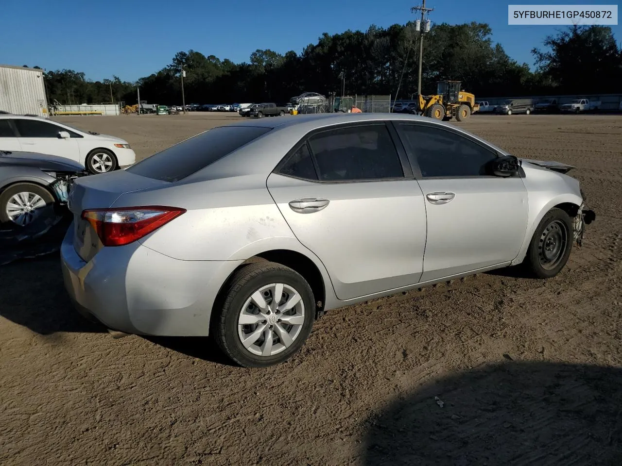 2016 Toyota Corolla L VIN: 5YFBURHE1GP450872 Lot: 74969144