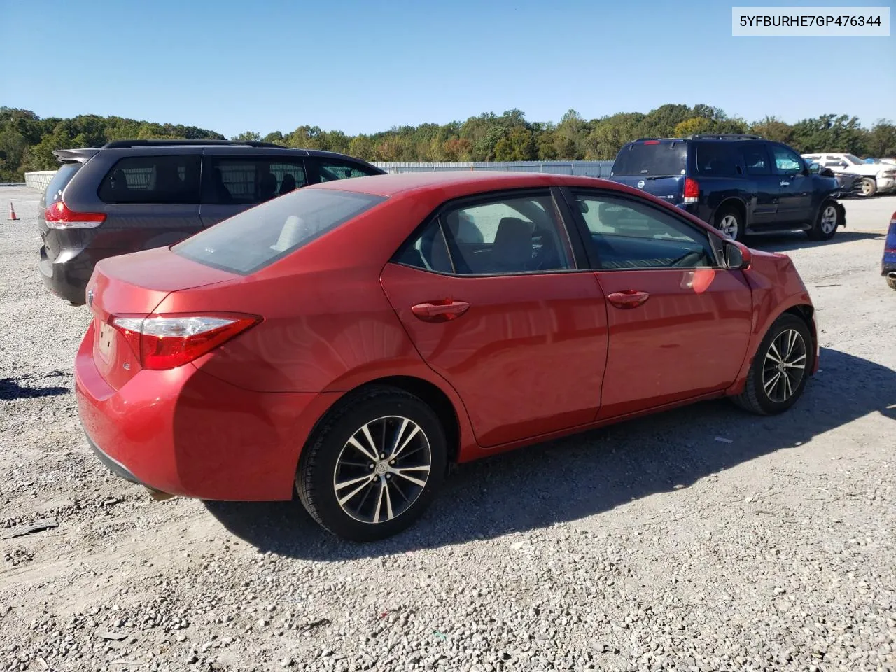 2016 Toyota Corolla L VIN: 5YFBURHE7GP476344 Lot: 75709924