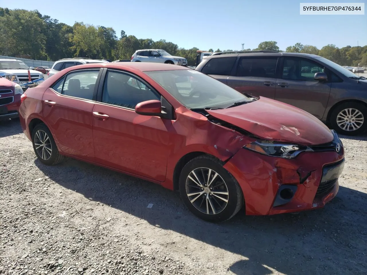 5YFBURHE7GP476344 2016 Toyota Corolla L