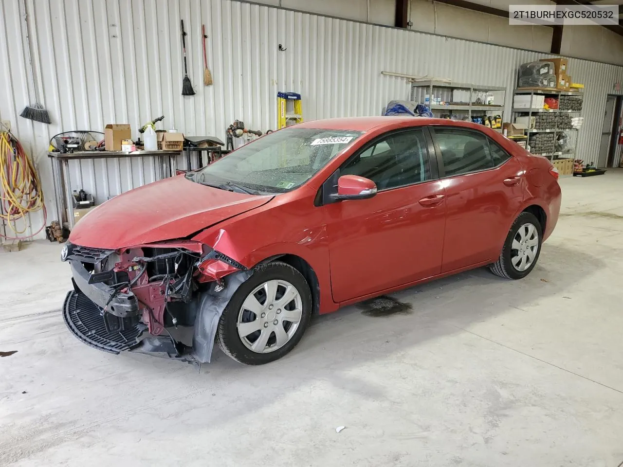 2016 Toyota Corolla L VIN: 2T1BURHEXGC520532 Lot: 75885354