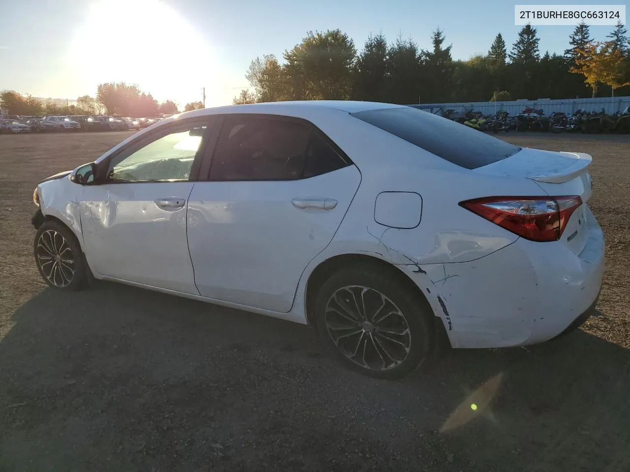 2016 Toyota Corolla L VIN: 2T1BURHE8GC663124 Lot: 75886924