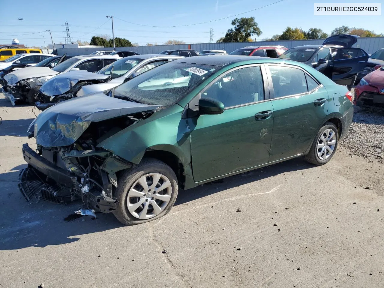 2016 Toyota Corolla L VIN: 2T1BURHE2GC524039 Lot: 76923914