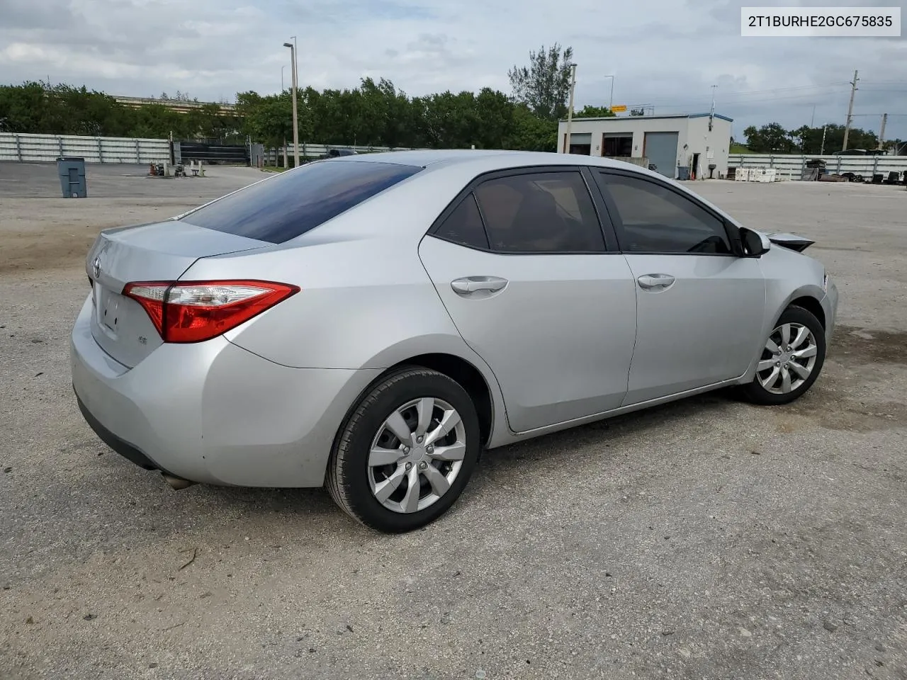 2016 Toyota Corolla L VIN: 2T1BURHE2GC675835 Lot: 76937464