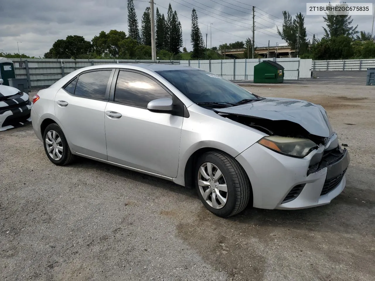 2016 Toyota Corolla L VIN: 2T1BURHE2GC675835 Lot: 76937464