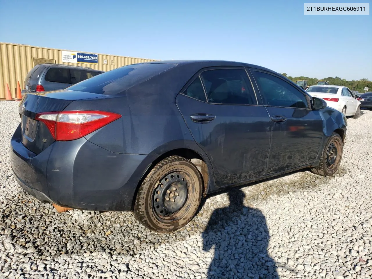 2016 Toyota Corolla L VIN: 2T1BURHEXGC606911 Lot: 77081954