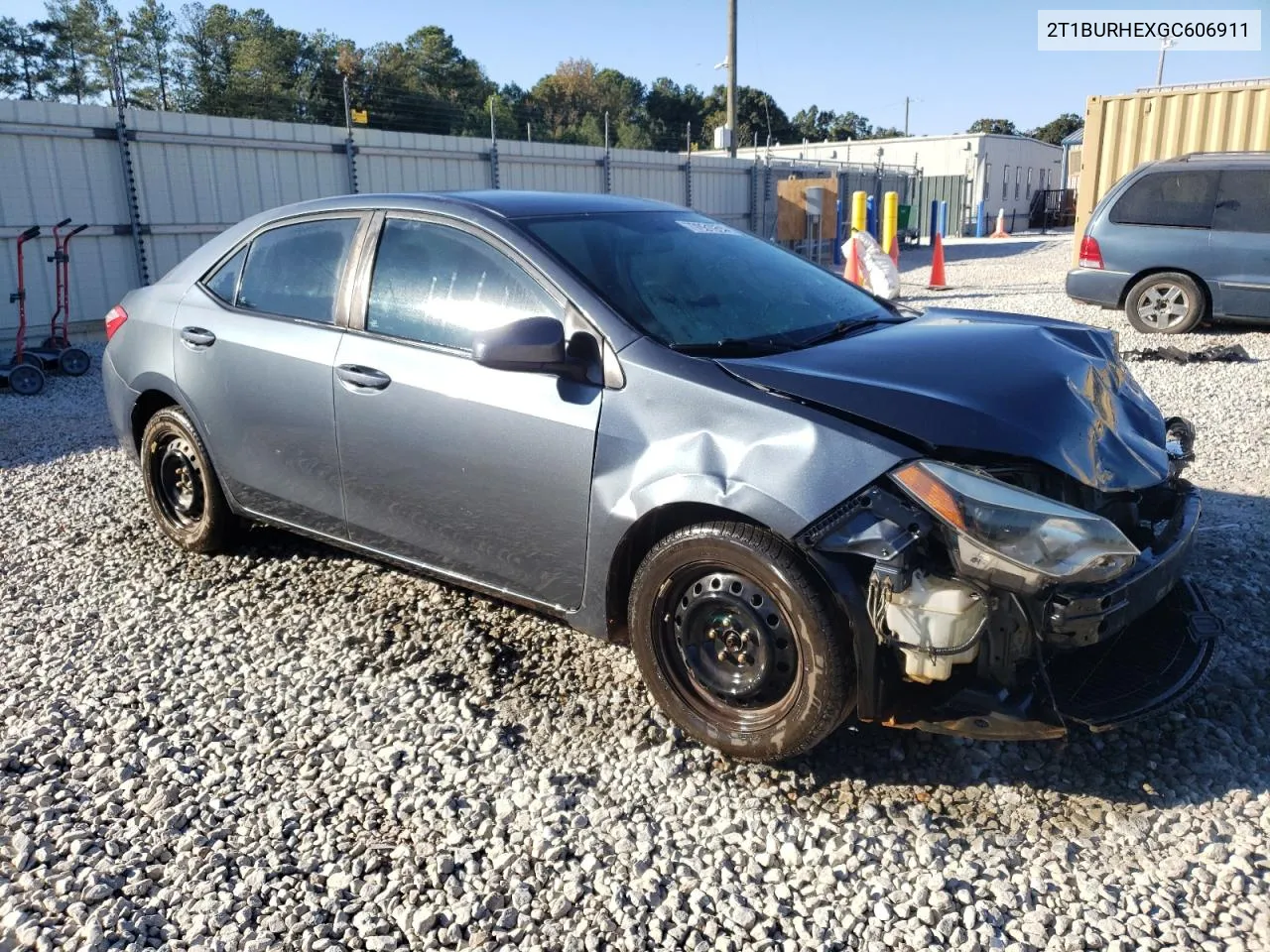 2T1BURHEXGC606911 2016 Toyota Corolla L