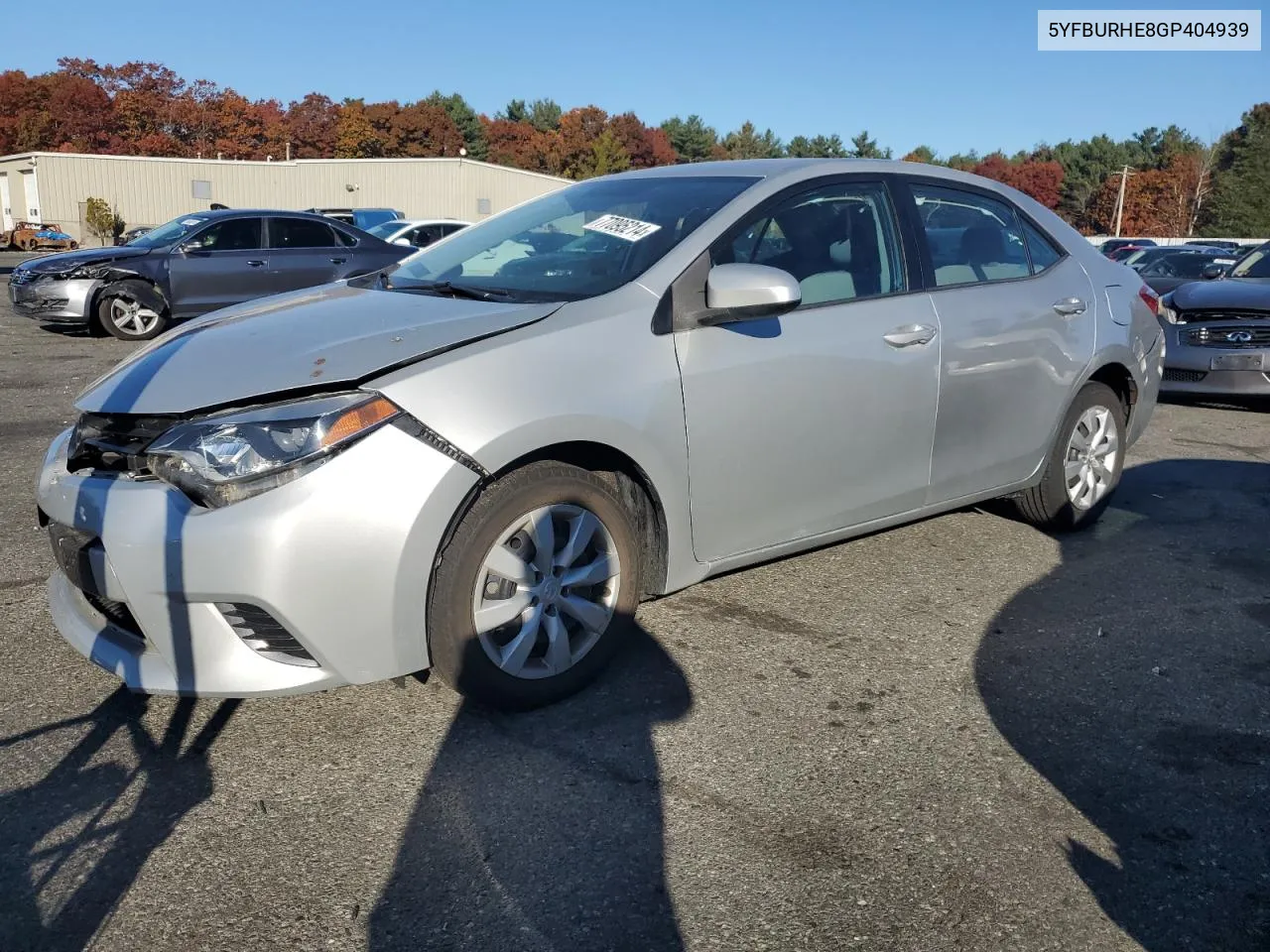 2016 Toyota Corolla L VIN: 5YFBURHE8GP404939 Lot: 77095214