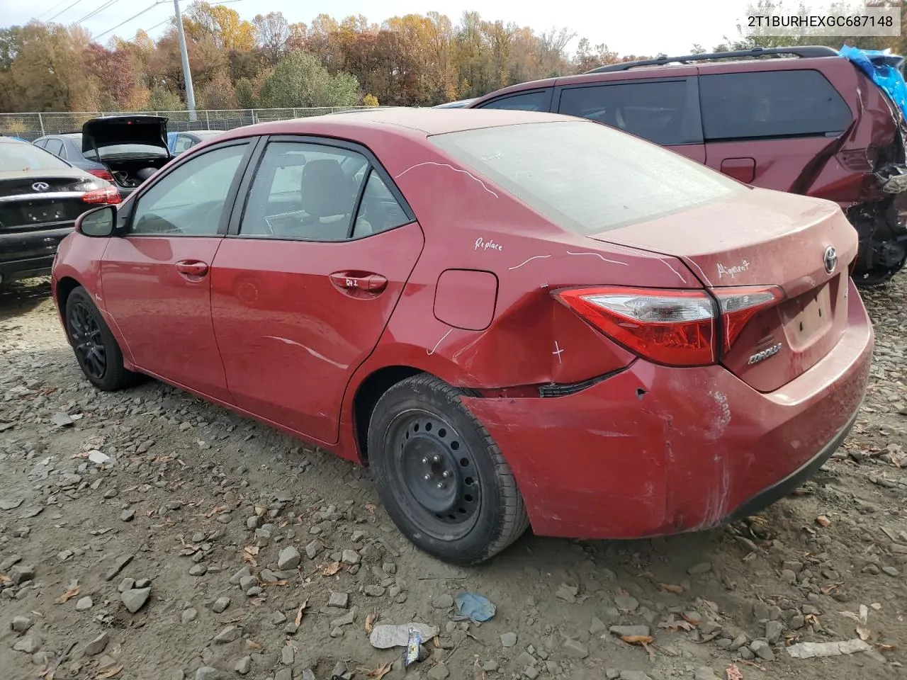 2016 Toyota Corolla L VIN: 2T1BURHEXGC687148 Lot: 77134494