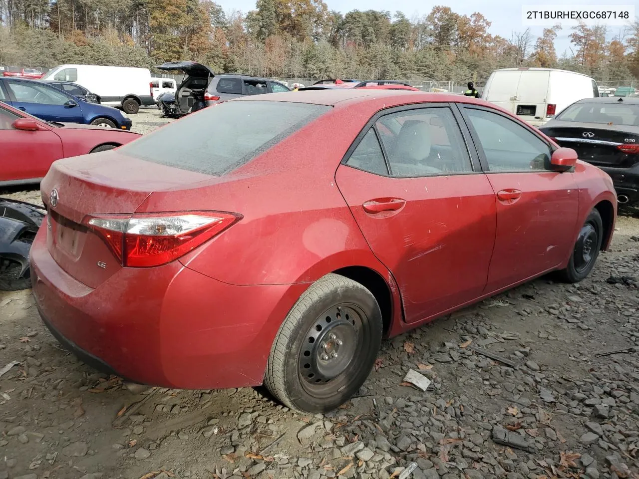 2016 Toyota Corolla L VIN: 2T1BURHEXGC687148 Lot: 77134494