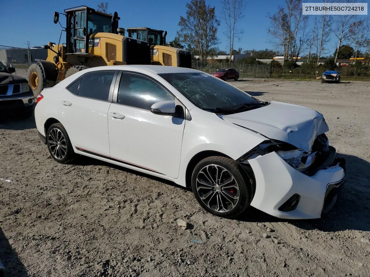 2016 Toyota Corolla L VIN: 2T1BURHE5GC724218 Lot: 77263644