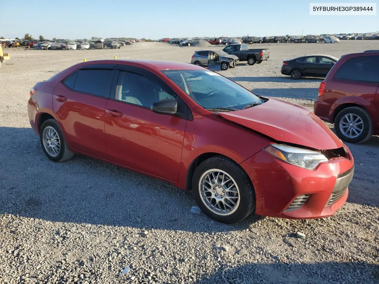 2016 Toyota Corolla L VIN: 5YFBURHE3GP389444 Lot: 77302934