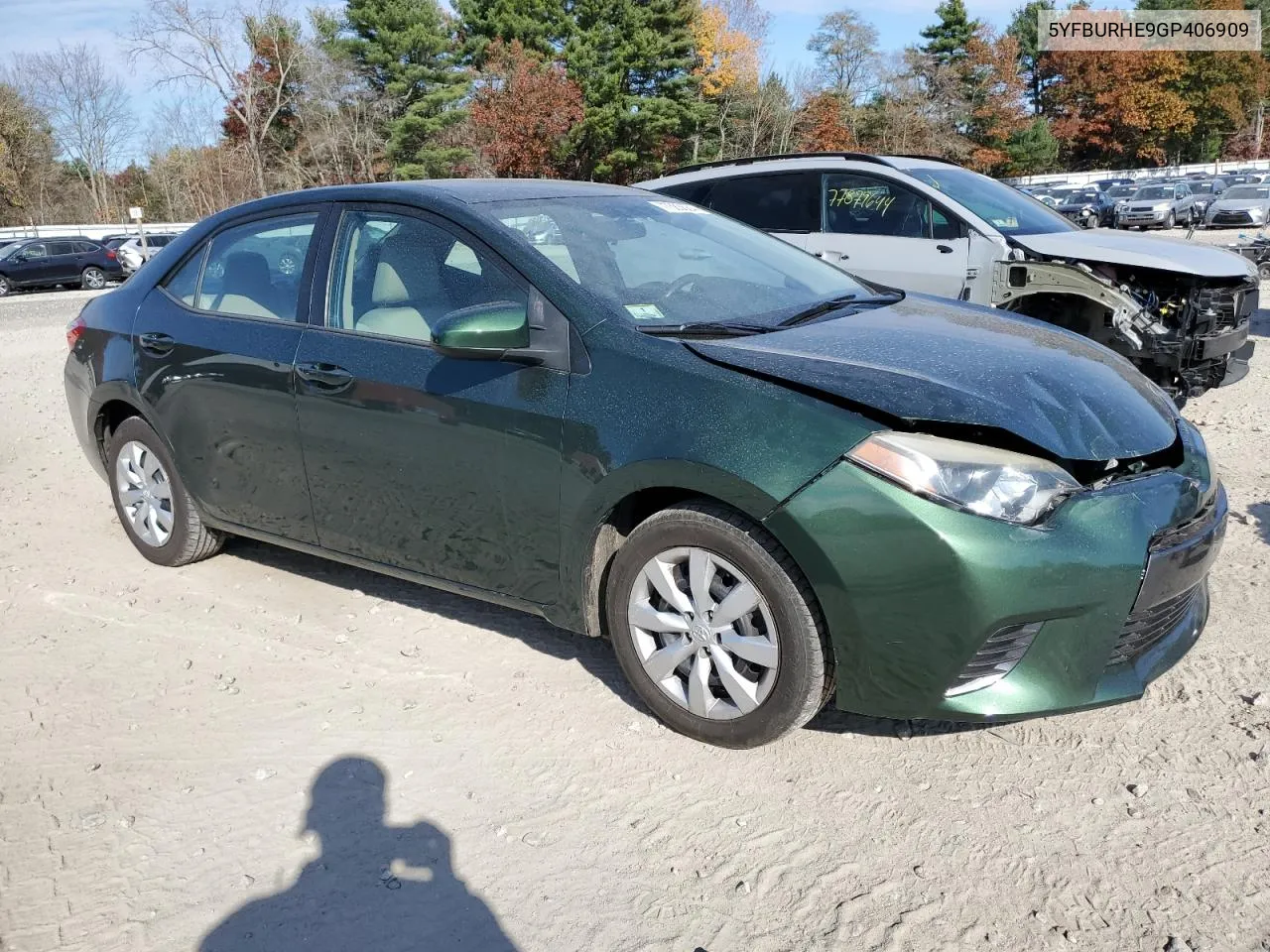 2016 Toyota Corolla L VIN: 5YFBURHE9GP406909 Lot: 77383684