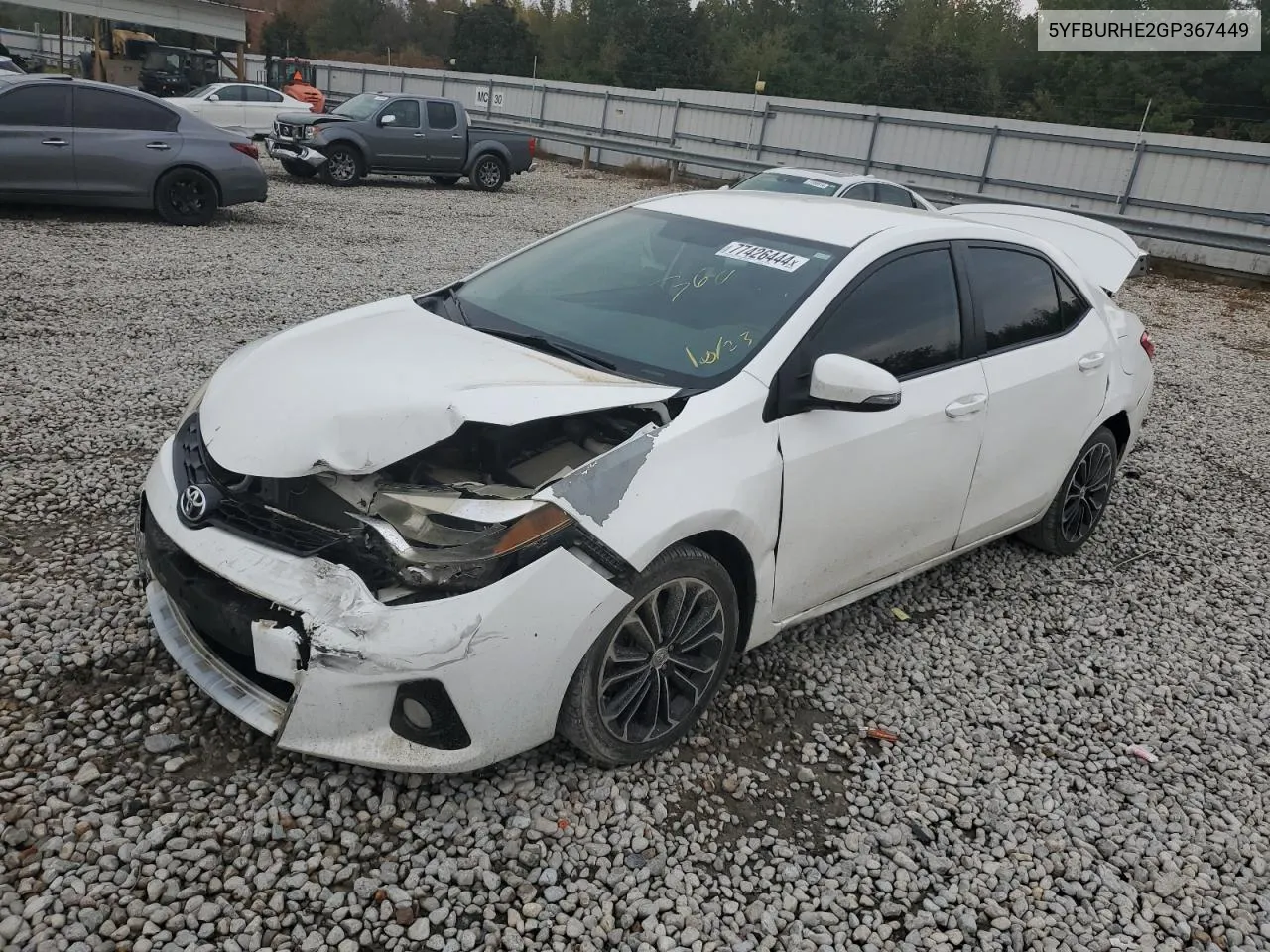 2016 Toyota Corolla L VIN: 5YFBURHE2GP367449 Lot: 77426444