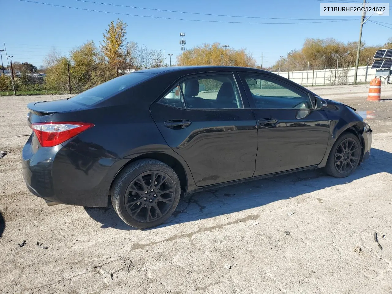 2016 Toyota Corolla L VIN: 2T1BURHE2GC524672 Lot: 78517024