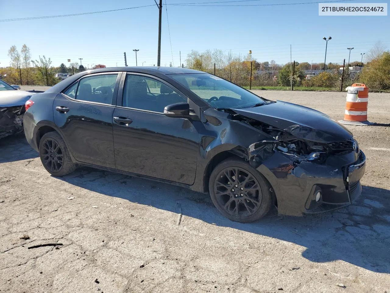 2016 Toyota Corolla L VIN: 2T1BURHE2GC524672 Lot: 78517024