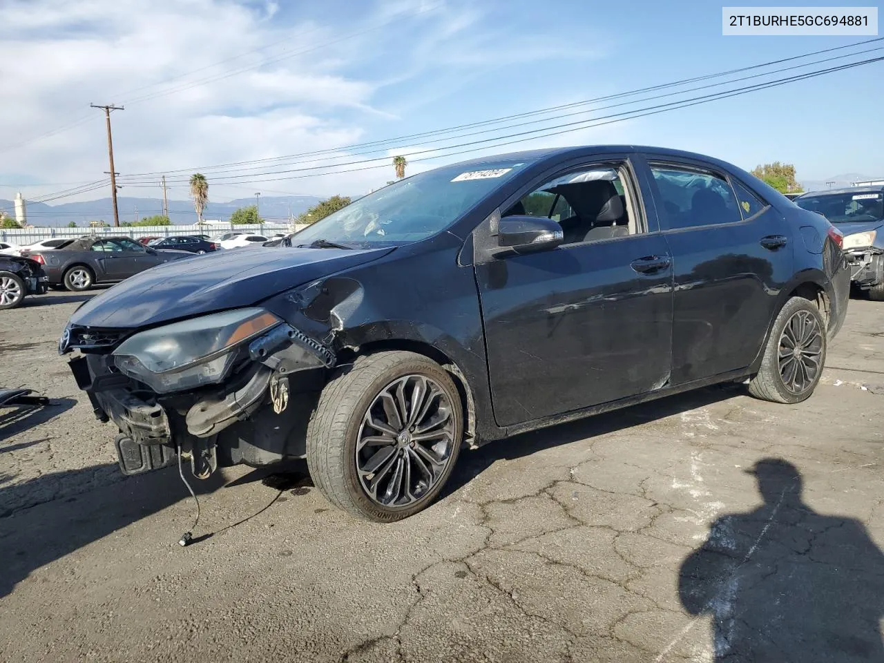 2016 Toyota Corolla L VIN: 2T1BURHE5GC694881 Lot: 78714204