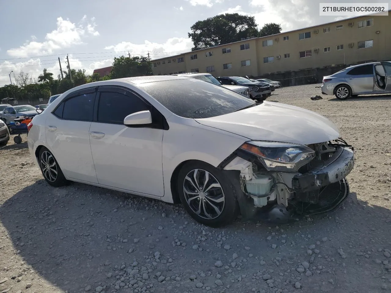 2016 Toyota Corolla L VIN: 2T1BURHE1GC500282 Lot: 78869154