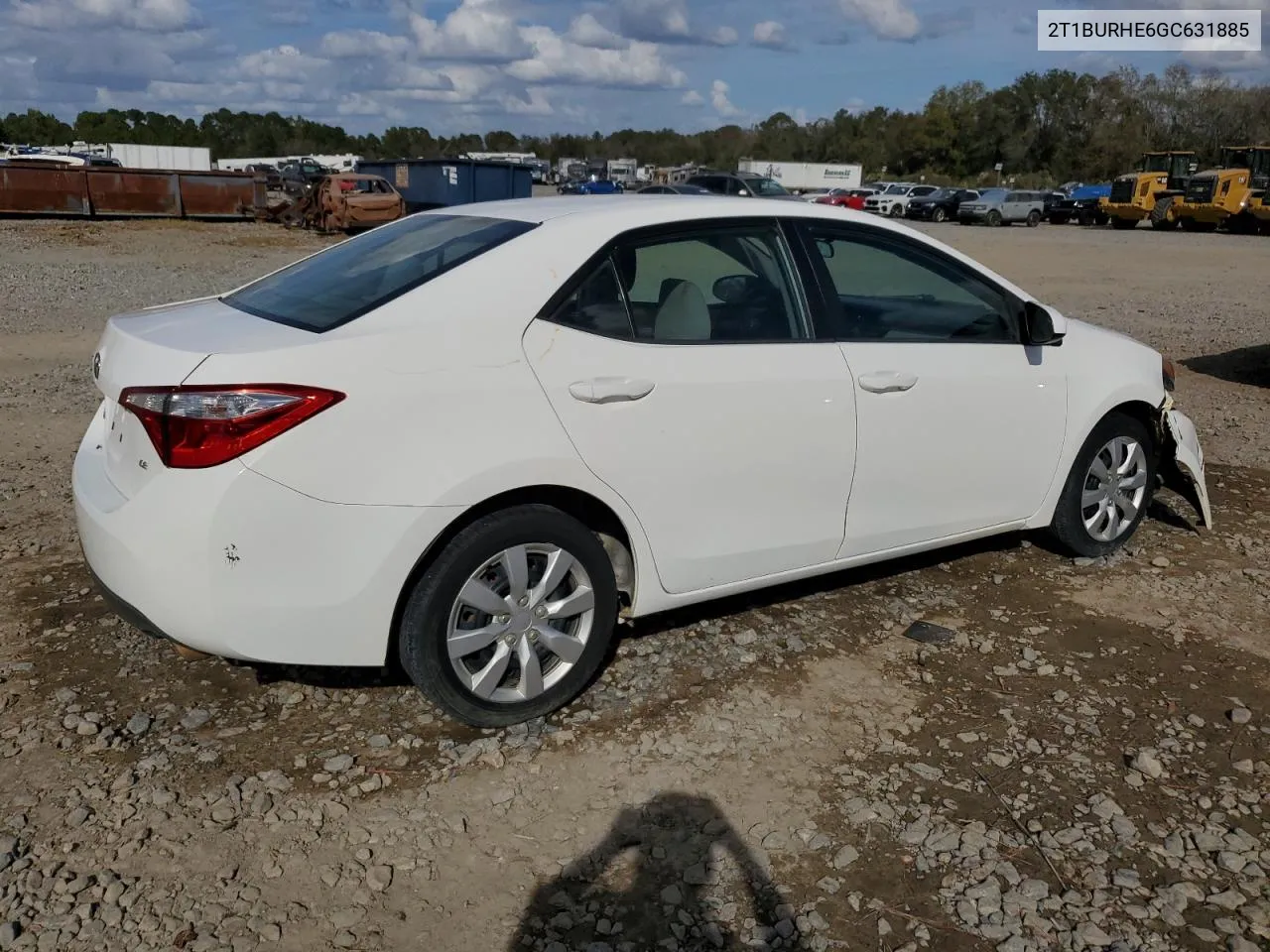 2016 Toyota Corolla L VIN: 2T1BURHE6GC631885 Lot: 78896314