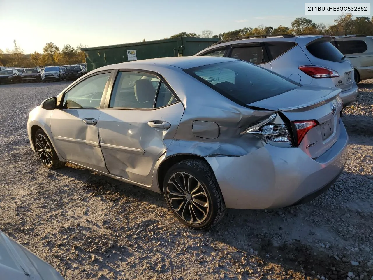 2016 Toyota Corolla L VIN: 2T1BURHE3GC532862 Lot: 79218684