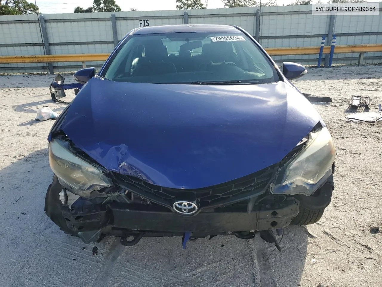 2016 Toyota Corolla L VIN: 5YFBURHE9GP489354 Lot: 79485694