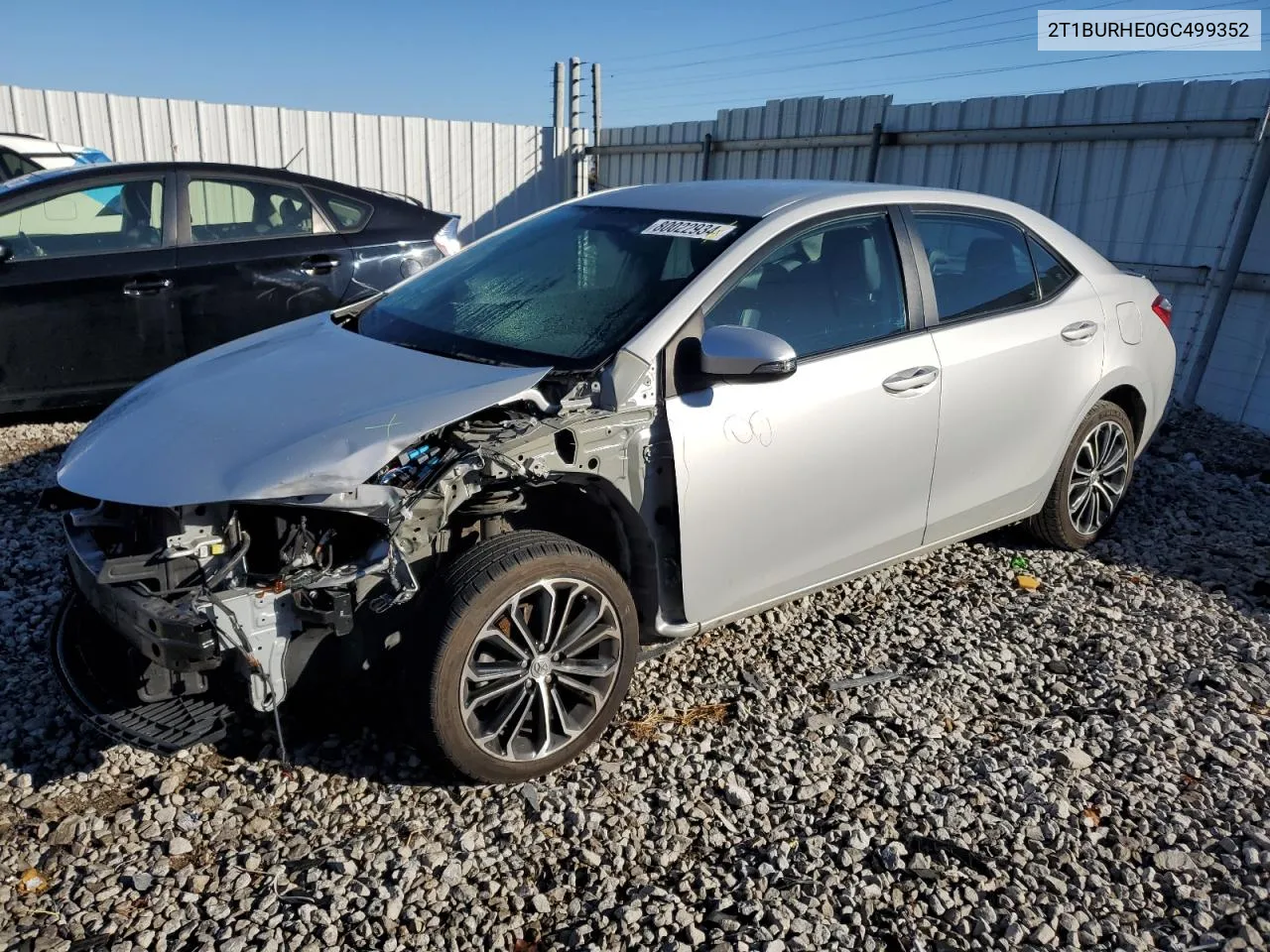 2016 Toyota Corolla L VIN: 2T1BURHE0GC499352 Lot: 80022934