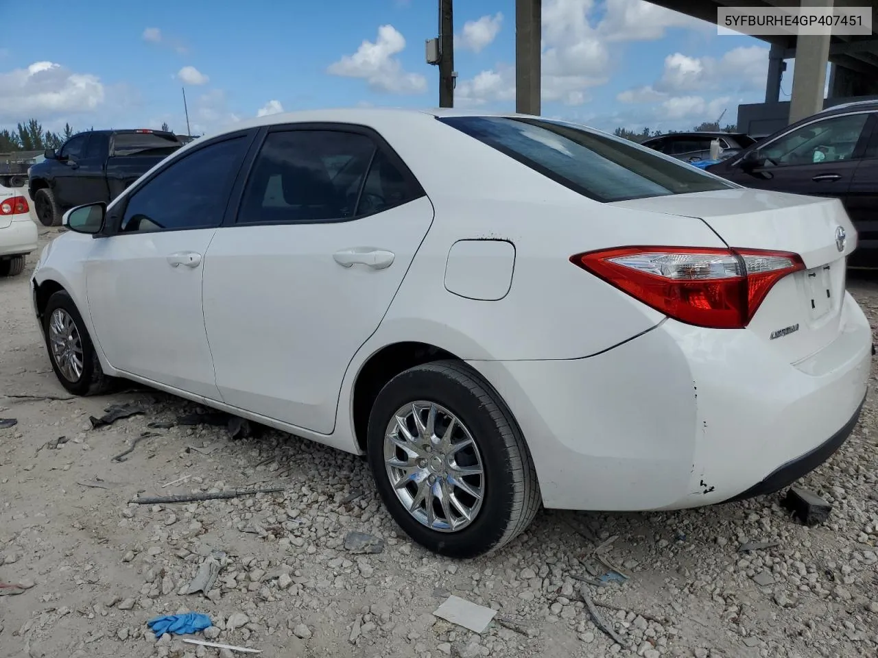 2016 Toyota Corolla L VIN: 5YFBURHE4GP407451 Lot: 80112284