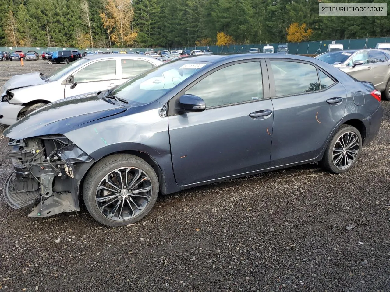 2016 Toyota Corolla L VIN: 2T1BURHE1GC643037 Lot: 80155704