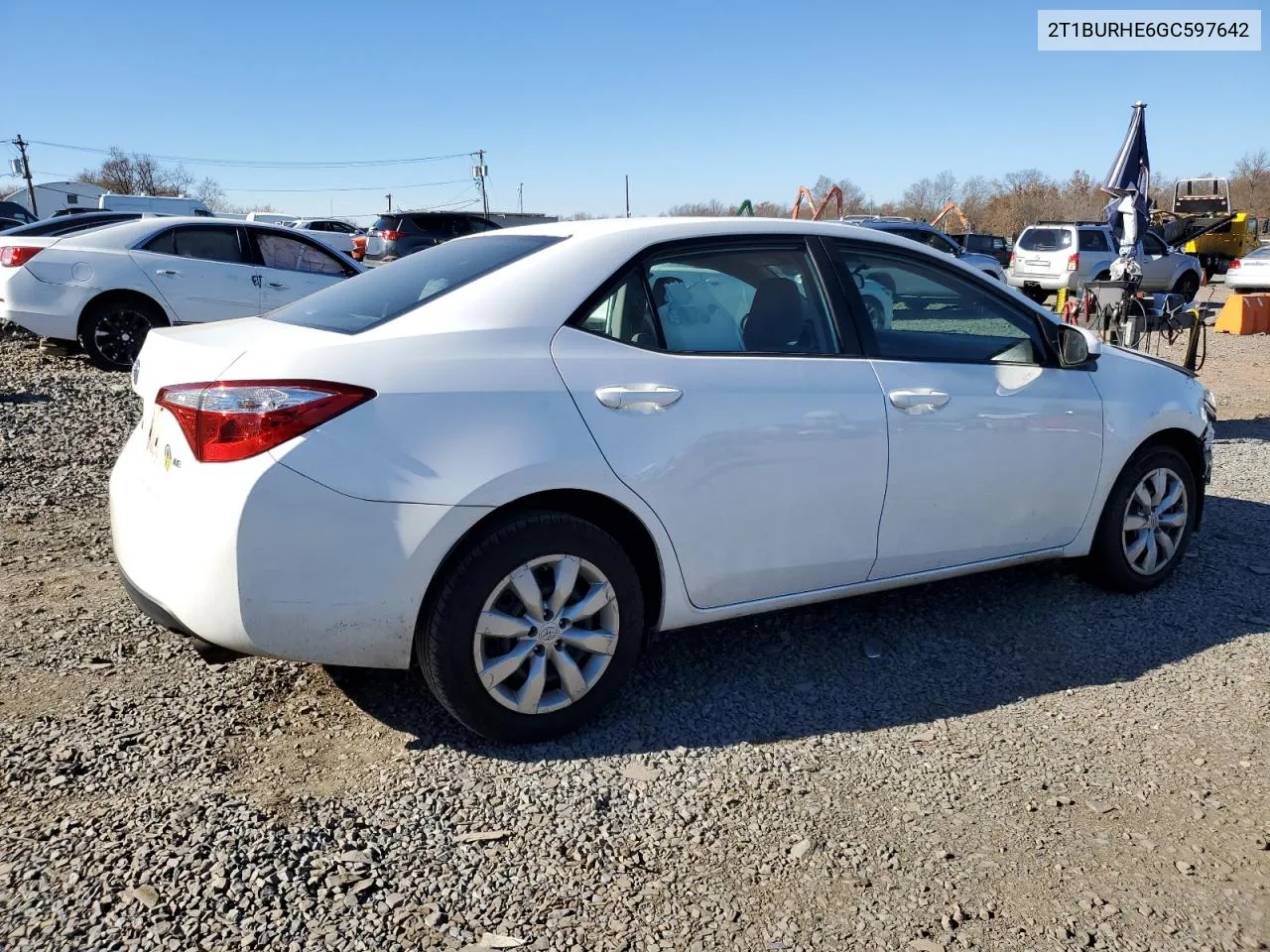 2016 Toyota Corolla L VIN: 2T1BURHE6GC597642 Lot: 80371984