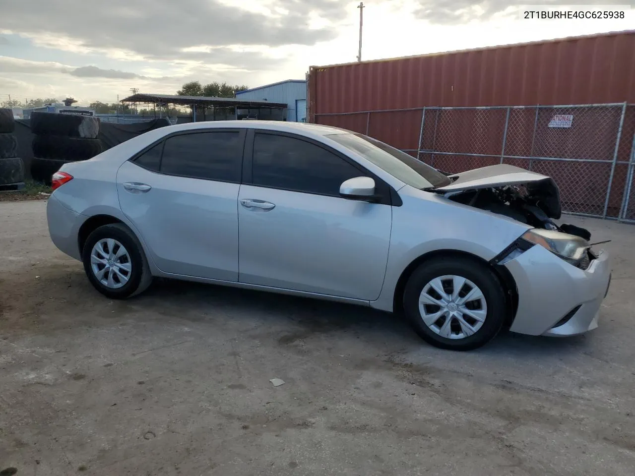 2016 Toyota Corolla L VIN: 2T1BURHE4GC625938 Lot: 80456494