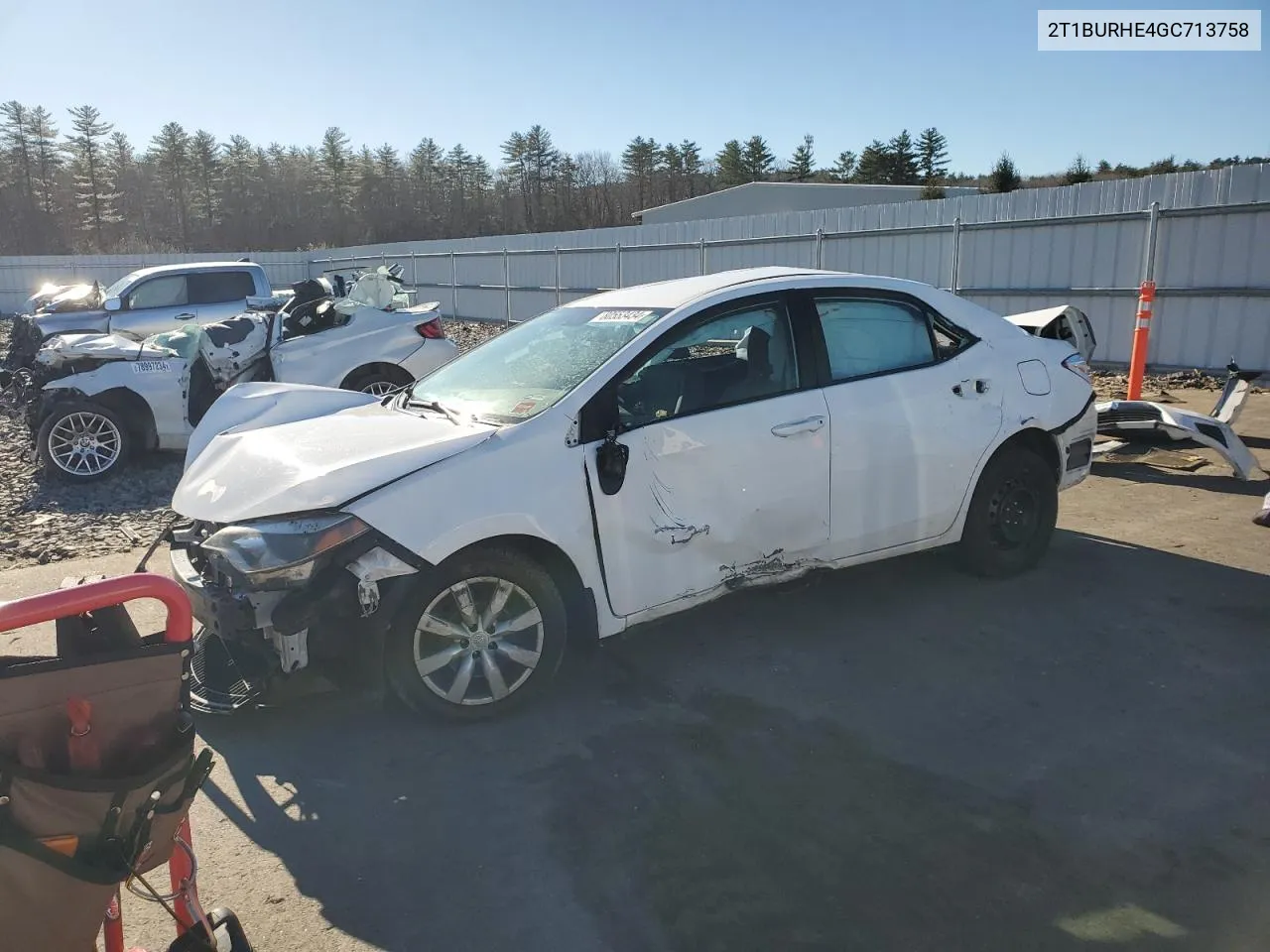 2016 Toyota Corolla L VIN: 2T1BURHE4GC713758 Lot: 80553434