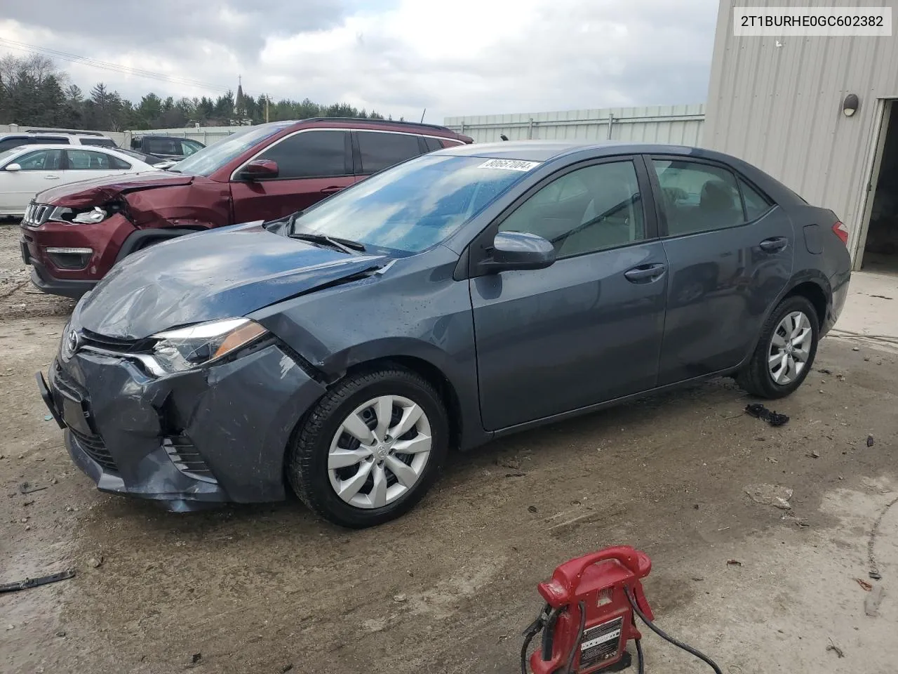 2016 Toyota Corolla L VIN: 2T1BURHE0GC602382 Lot: 80667004