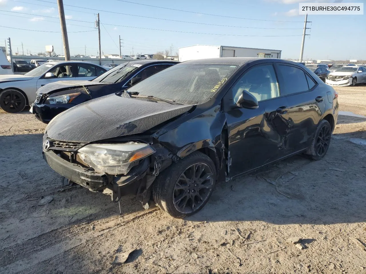 2016 Toyota Corolla L VIN: 2T1BURHE3GC494775 Lot: 81891523