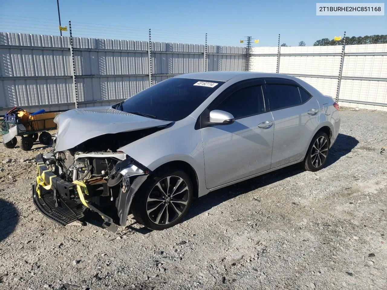 2017 Toyota Corolla L VIN: 2T1BURHE2HC851168 Lot: 48162114